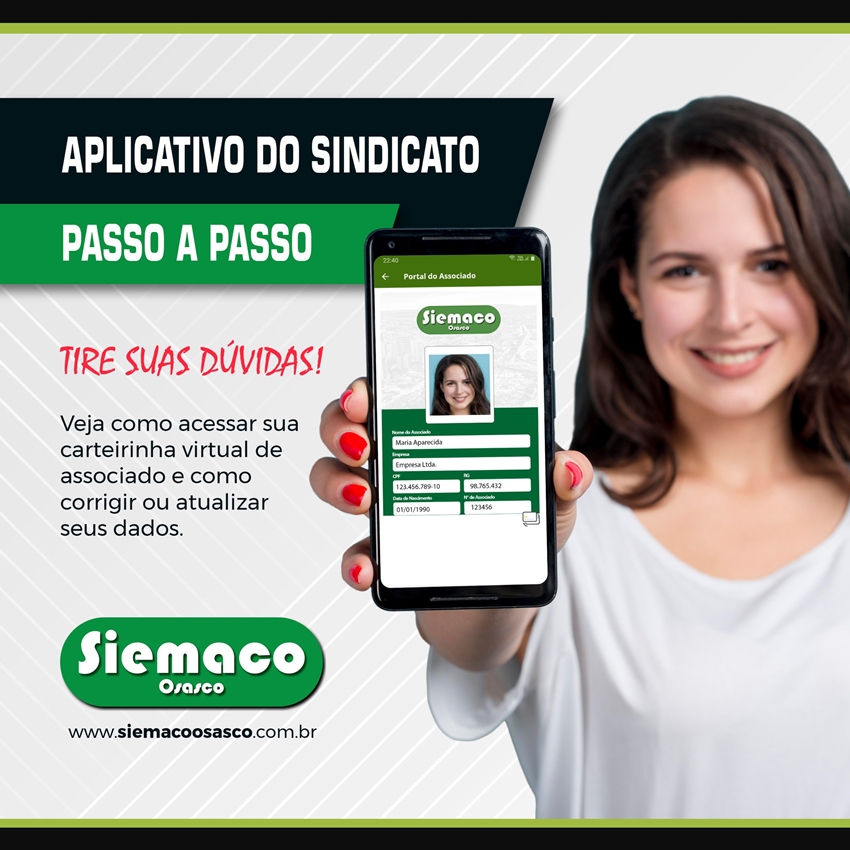 Novo aplicativo para celular lançado pelo Siemaco Osasco, já pode ser baixado em IOS e Android