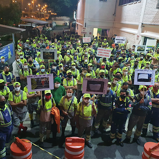 Por vacinas, Trabalhadores da Limpeza Urbana realizam protestos em São Paulo